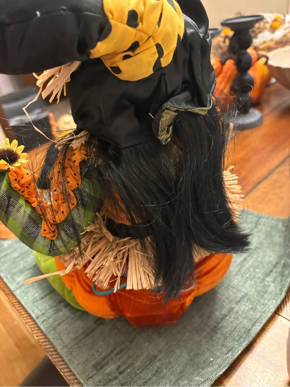 Vintage Halloween Pumpkin Witch Decoration